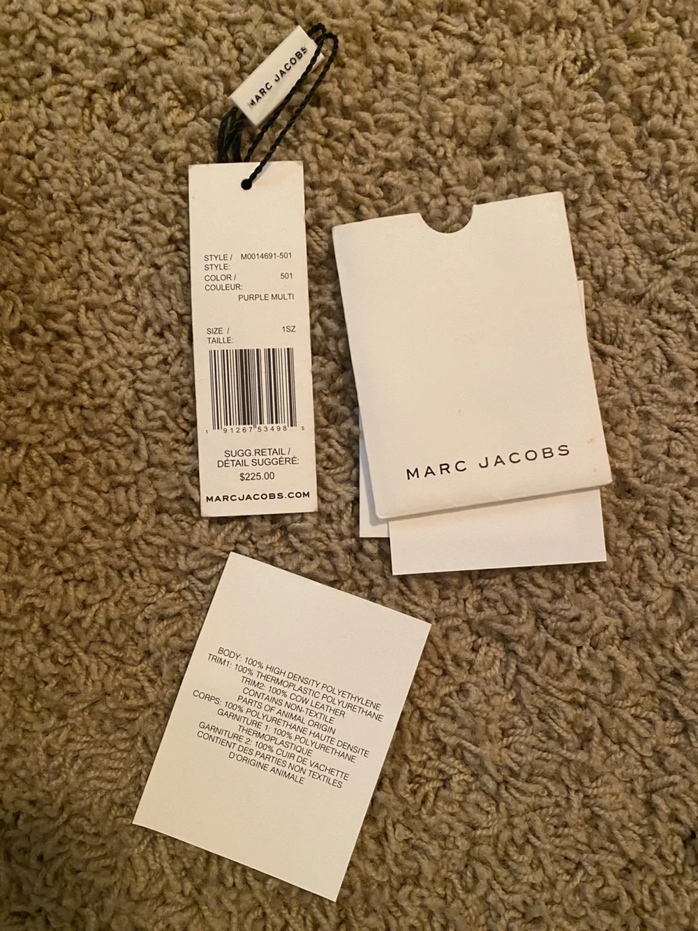 Marc Jacobs Redux Grunge Collection Purple Plums Clear Large Tote